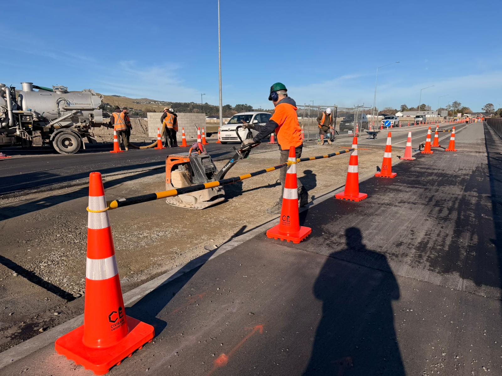 CiviEase traffic management protecting an active civil worksite